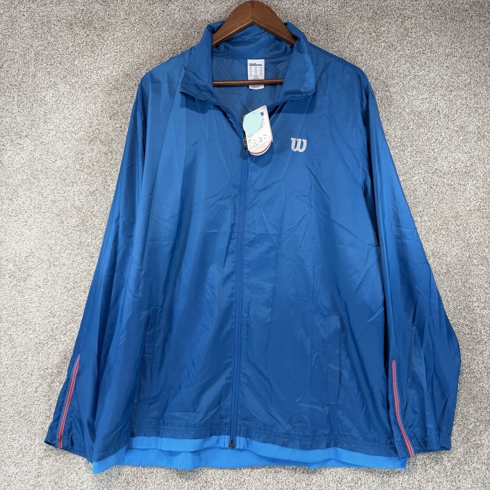 New Wilson Tennis STAR UV JACKET Blue Gorpcore Nylon XL Windbreaker